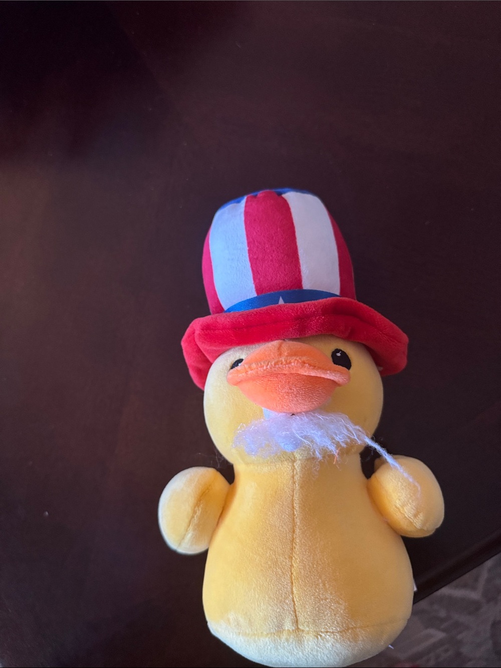Yellow Duck Plush with Patriotic Red, White & Blue Top Hat